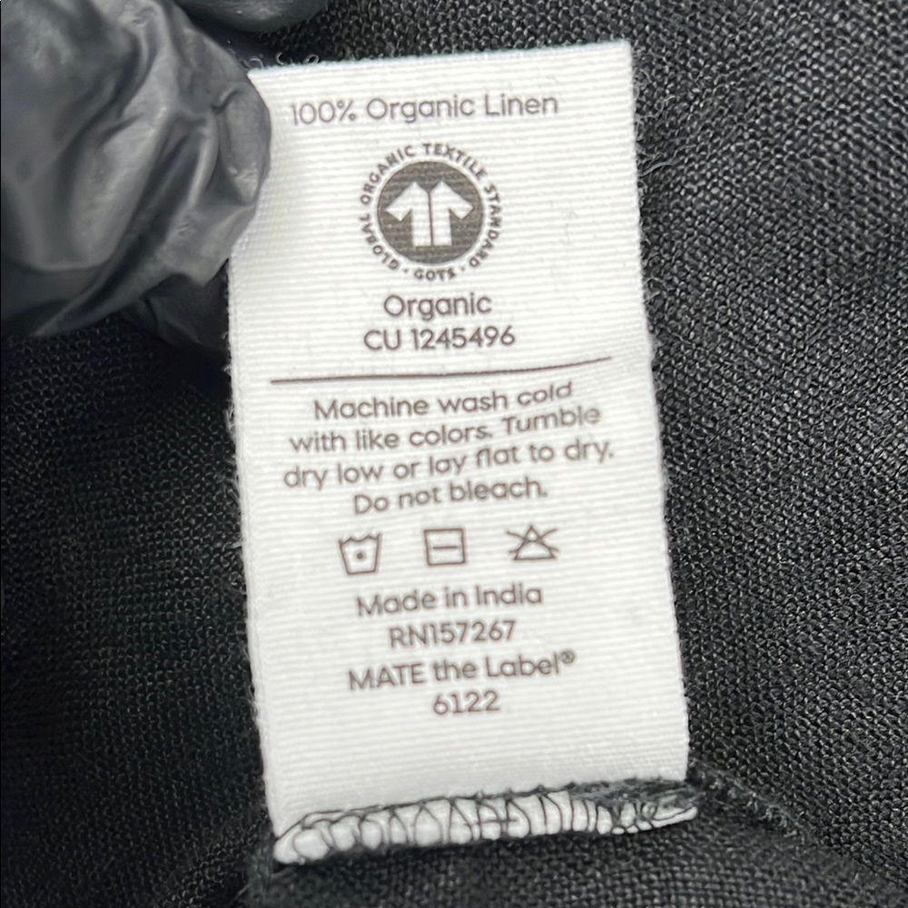 NEW MATE The Label M‎ 100% Organic Linen Black Tank Center Seam Dress - Picture 10 of 12